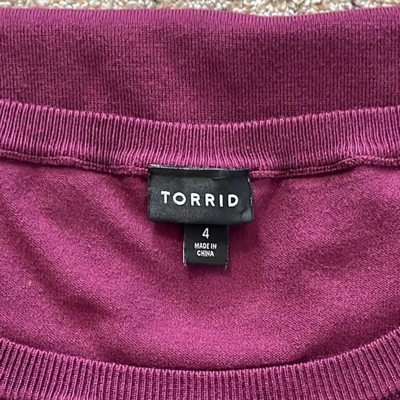 Torrid Purple Highland Thistle Crew Neck Sleeveless Knit Sweater 4X - Picture 4 of 6